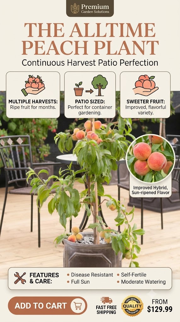 All Time Peach Live Plant for Home Garden | Exotic Fruit Plant | Healthy Grafted Peach Sapling