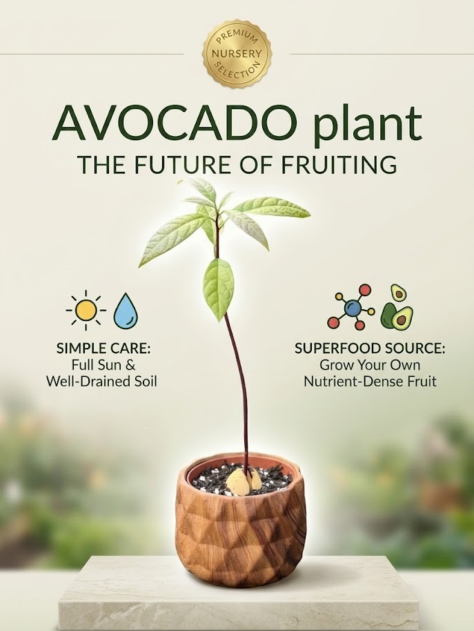 Avocado Live Plant | Premium Butter Fruit Tree | Healthy Fruit Plant for Home Garden, Balcony & Terrace