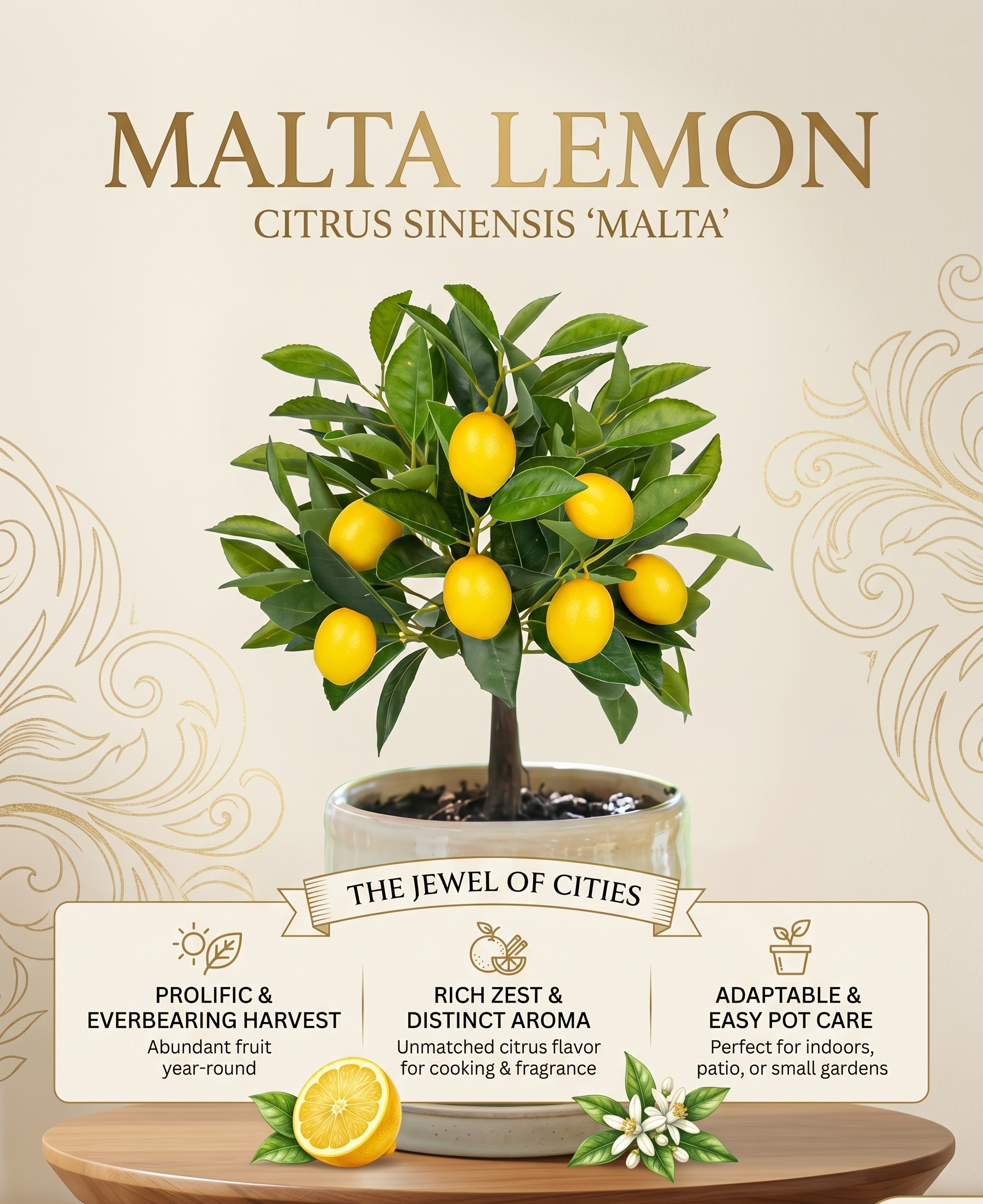 Malta Lemon – Sweet Juicy Citrus Fruit (High Vitamin C, Fresh Seasonal Produce)
