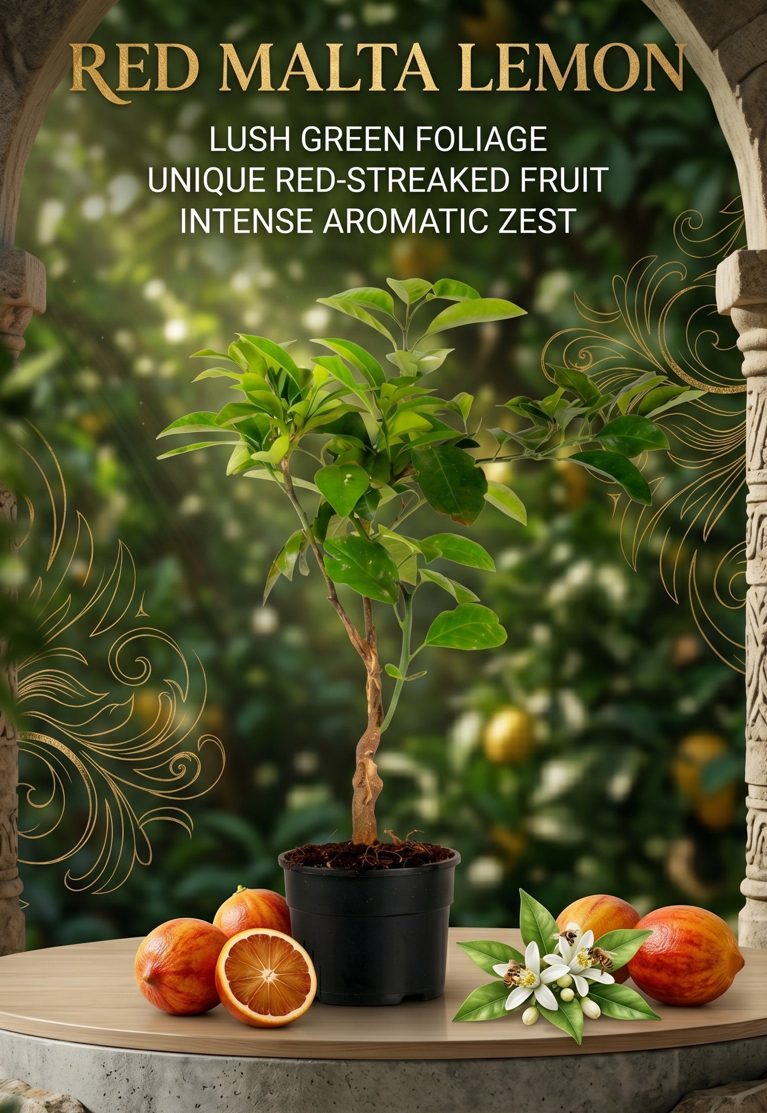 Red Malta Lemon – Sweet Red-Orange Citrus Fruit (Juicy, Aromatic & Vitamin C Rich)